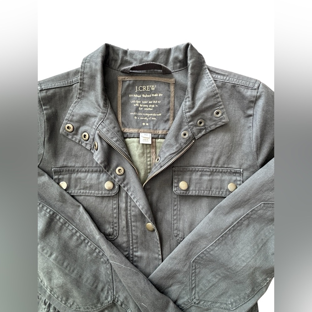 J.Crew Olive Green Utility Jacket XS Military Field Jacket Lightweight